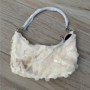 Elegant Cream Sequin Women's Bag